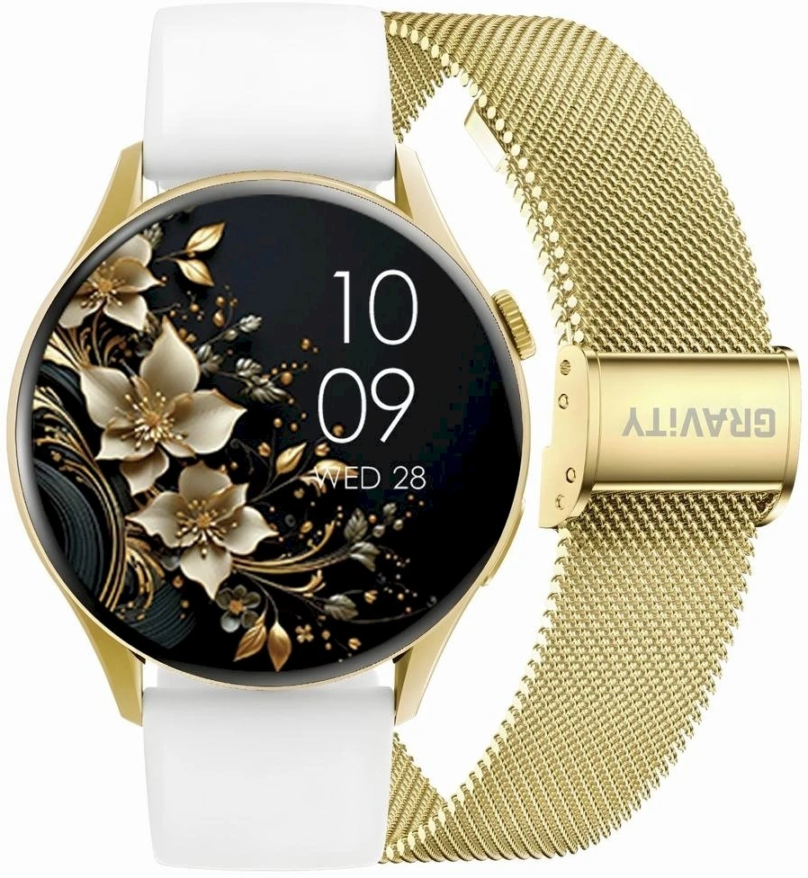 Išmanusis laikrodis DAMSKI GRAVITY GT11-2 - AMOLED, DODATKOWY PASEK (sg044b)