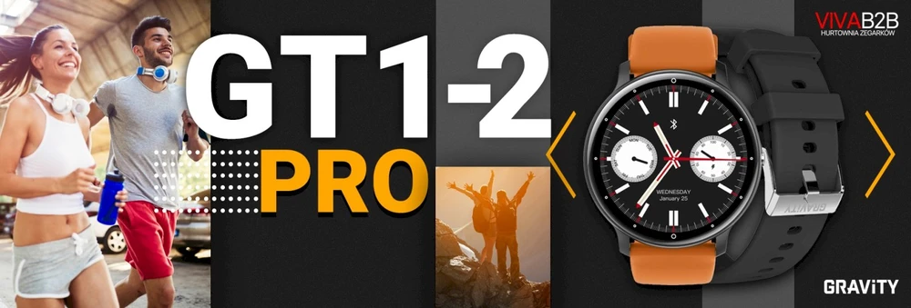 Išmanusis laikrodis UNISEX GRAVITY GT1-2 PRO - BLUETOOTH RYŠYS, PAPILDOMAS PRAŽAS (sg027b)