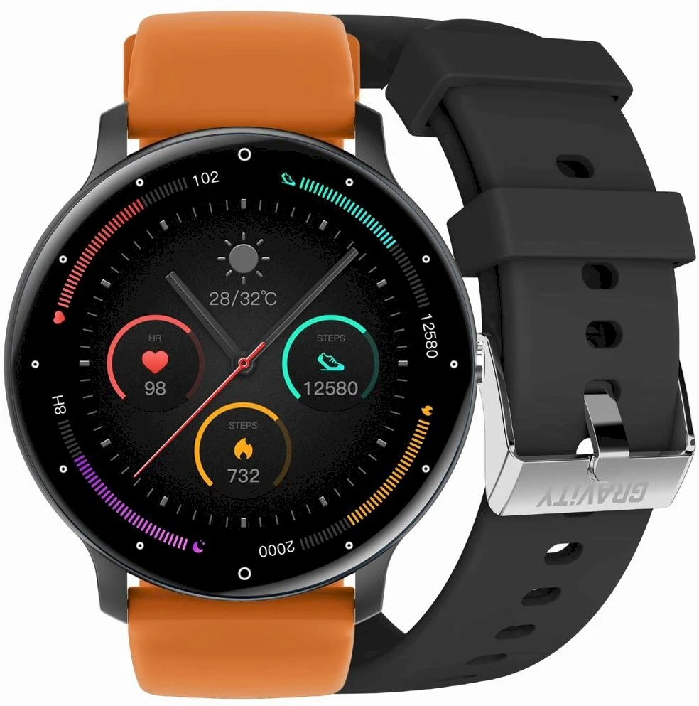 Išmanusis laikrodis UNISEX GRAVITY GT1-2 PRO - BLUETOOTH RYŠYS, PAPILDOMAS PRAŽAS (sg027b)