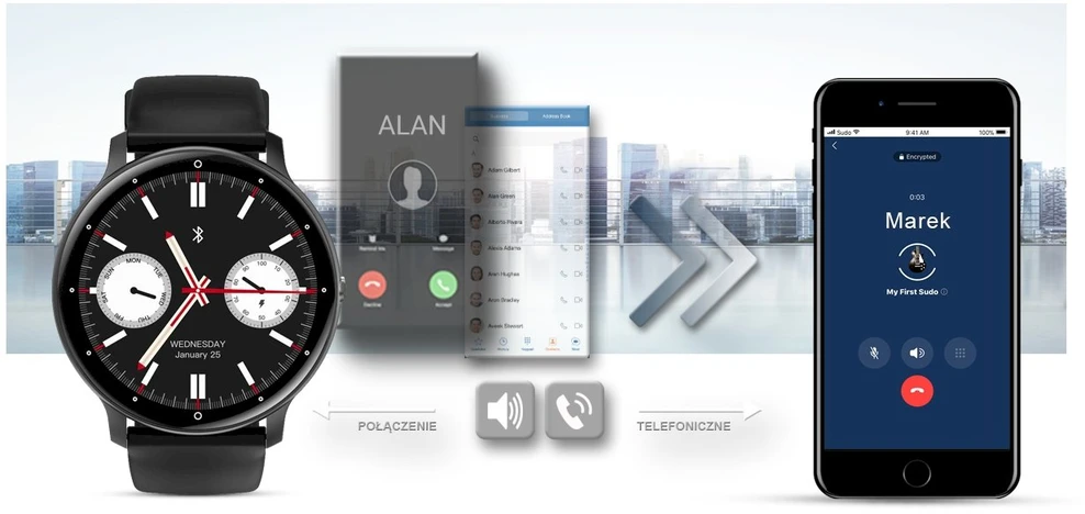 Išmanusis laikrodis UNISEX GRAVITY GT1-3 PRO - BLUETOOTH CONNECTIONS, ADDITIONAL PASSAGE (sg027c)