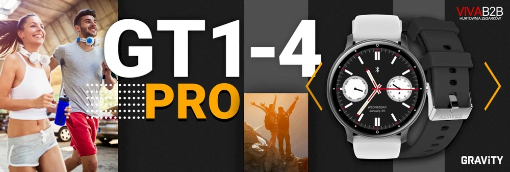 Išmanusis laikrodis UNISEX GRAVITY GT1-4 PRO - ROZMOWY BLUETOOTH, DODATKOWY PASEK (sg027d)