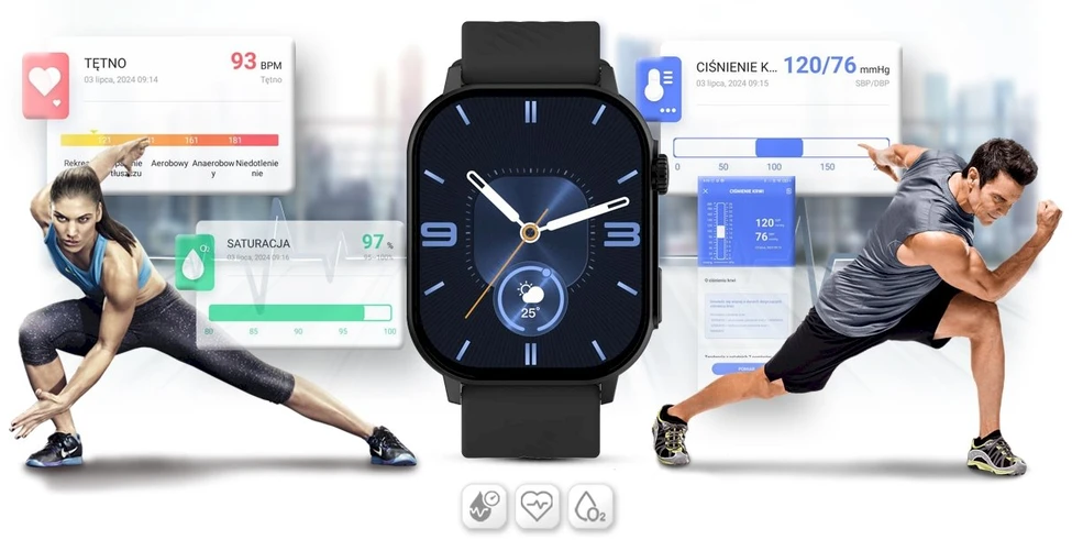 Išmanusis laikrodis UNISEX GRAVITY GT15-1 - ROZMOWY BLUETOOTH, DODATKOWY PASEK (sg029a)