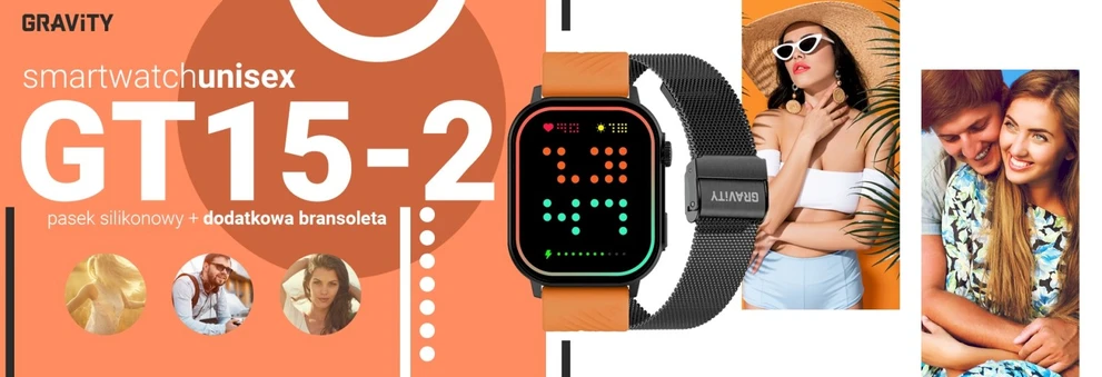 Išmanusis laikrodis UNISEX GRAVITY GT15-2 - BLUETOOTH CONNECTIONS, ADDITIONAL PASSAGE (sg029b)