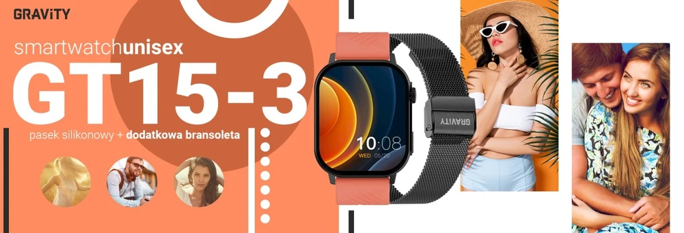 Išmanusis laikrodis UNISEX GRAVITY GT15-3 - BLUETOOTH CONNECTIONS, ADDITIONAL PASSAGE (sg029c)