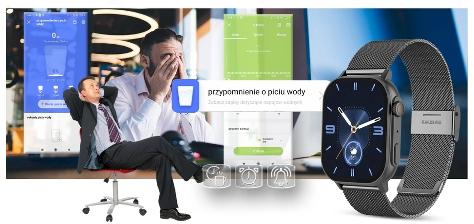 Išmanusis laikrodis UNISEX GRAVITY GT15-4 - ROZMOWY BLUETOOTH, DODATKOWY PASEK (sg029d)