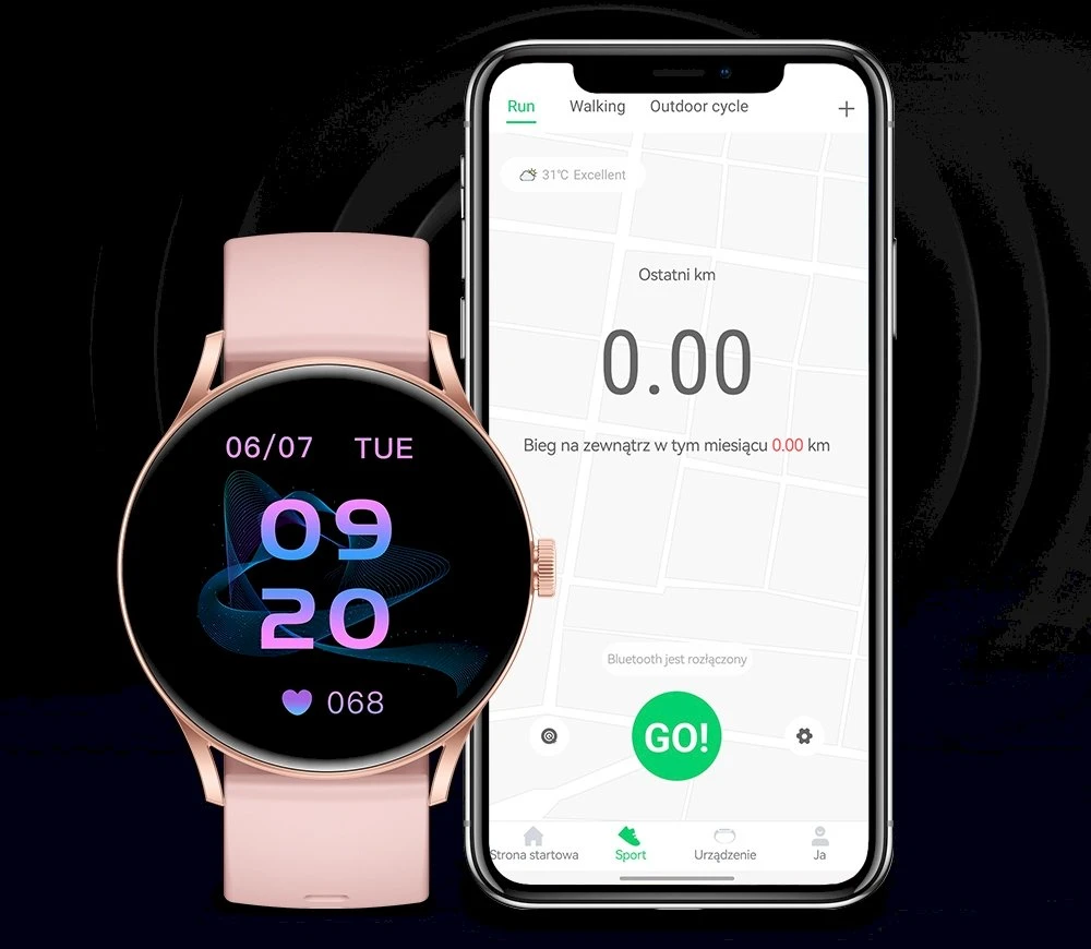 Išmanusis laikrodis UNISEX GRAVITY GT2-1 PRO - AMOLED, WŁASNE TARCZE (sg040a)