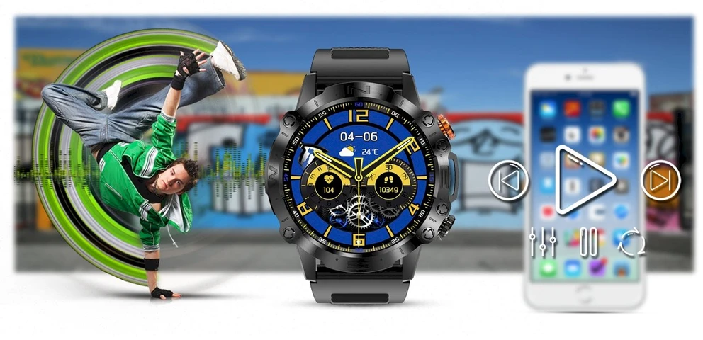 GRAVITY GT20-1 MEN'S Išmanusis laikrodis - AMOLED, ADDITIONAL BELT (sg024a)