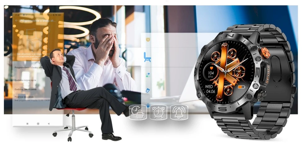 GRAVITY GT20-1 MEN'S Išmanusis laikrodis - AMOLED, ADDITIONAL BELT (sg024a)
