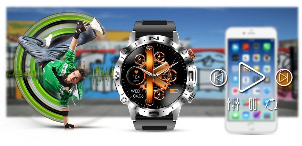 Išmanusis laikrodis MĘSKI GRAVITY GT20-2 - AMOLED, DODATKOWY PASEK (sg024b)