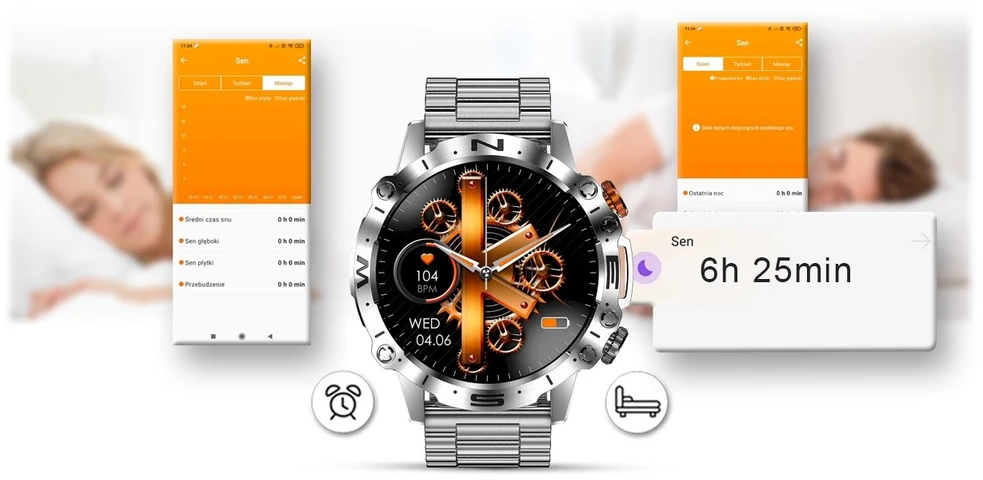 Išmanusis laikrodis MĘSKI GRAVITY GT20-2 - AMOLED, DODATKOWY PASEK (sg024b)