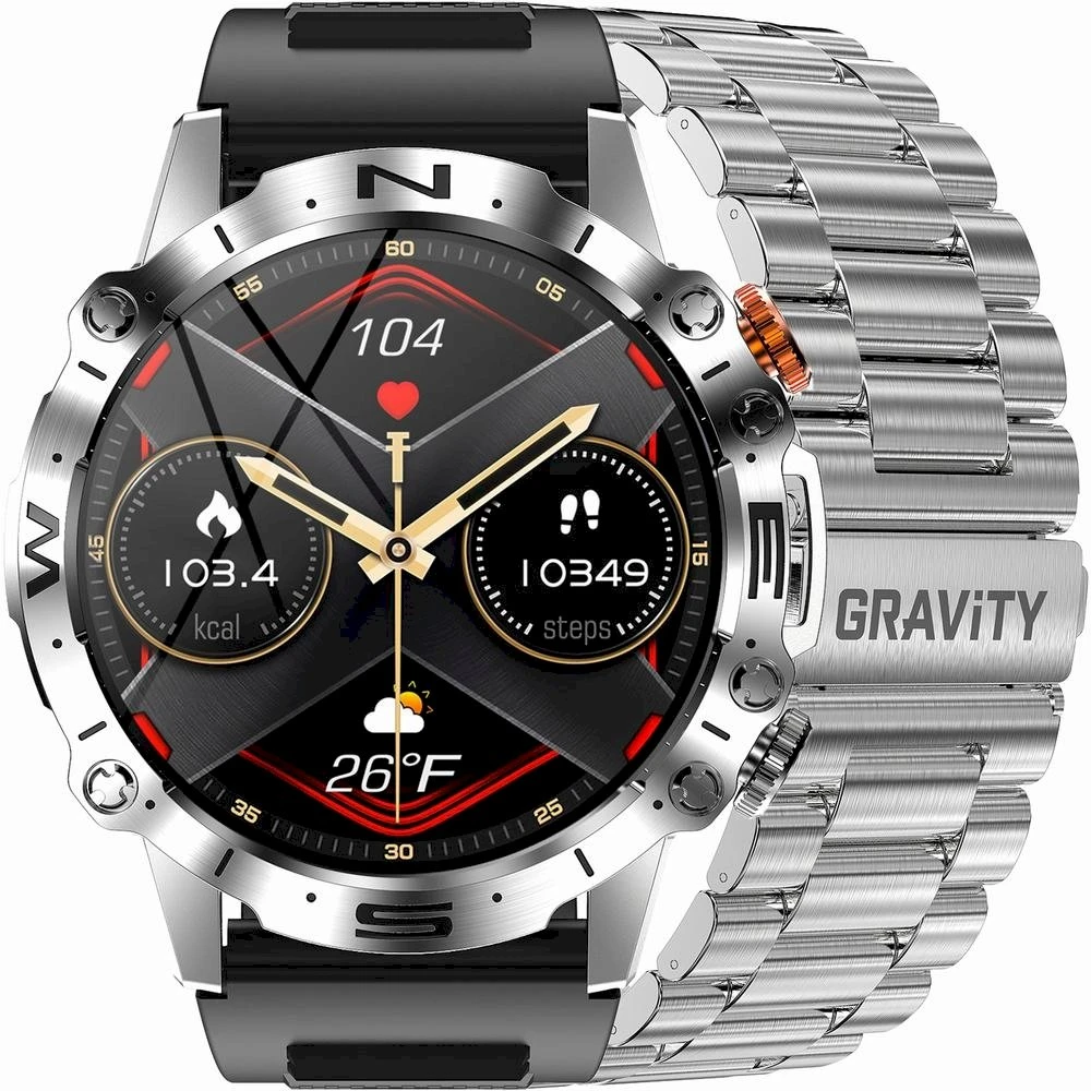 Išmanusis laikrodis MĘSKI GRAVITY GT20-2 - AMOLED, DODATKOWY PASEK (sg024b)