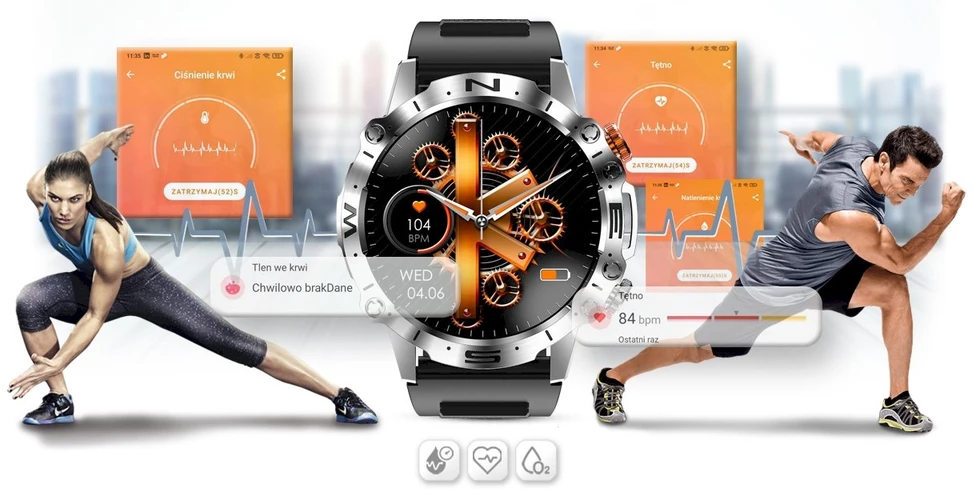 Išmanusis laikrodis MĘSKI GRAVITY GT20-2 - AMOLED, DODATKOWY PASEK (sg024b)
