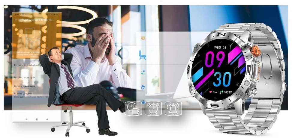 Išmanusis laikrodis MĘSKI GRAVITY GT20-2 - AMOLED, DODATKOWY PASEK (sg024b)