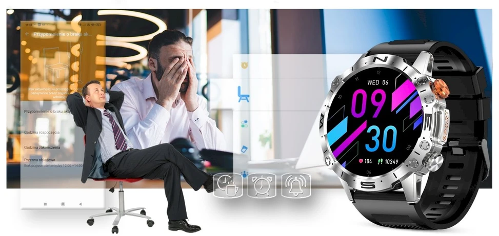 GRAVITY GT20-4 MEN'S Išmanusis laikrodis - AMOLED, ADDITIONAL BELT (sg024d)
