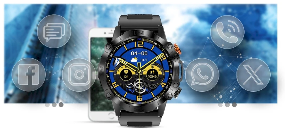 GRAVITY GT20-6 MEN'S Išmanusis laikrodis - AMOLED, ADDITIONAL BELT (sg024f)