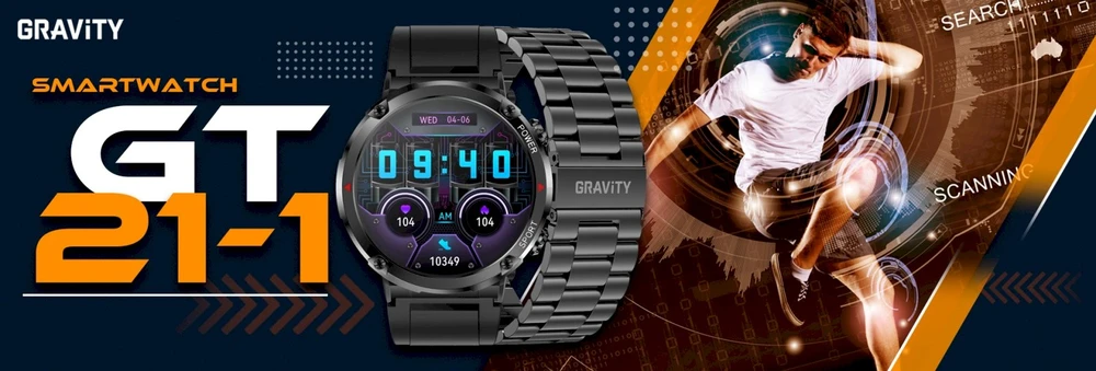 GRAVITY GT21-1 VYRIŠKAS Išmanusis laikrodis - BLUETOOTH CALL, PAPILDOMAS DIRŽAS (sg025a)