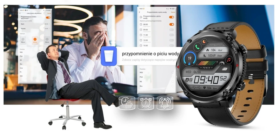 Išmanusis laikrodis MĘSKI GRAVITY GT21-3 - BLUETOOTH CALL, DODATKOWY PASEK (sg025c)