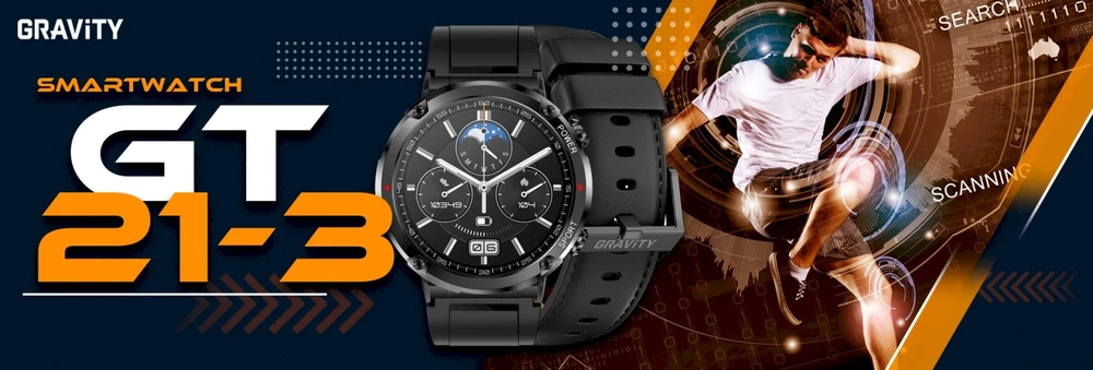 Išmanusis laikrodis MĘSKI GRAVITY GT21-3 - BLUETOOTH CALL, DODATKOWY PASEK (sg025c)