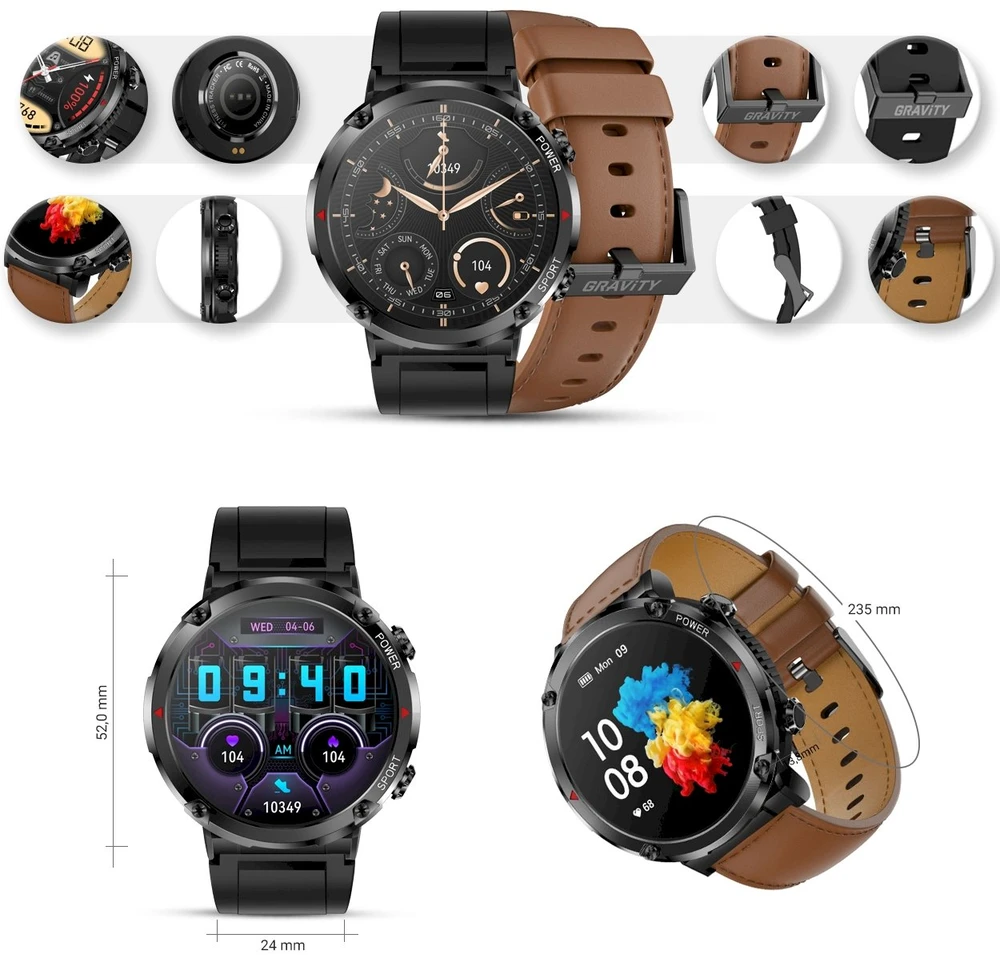 GRAVITY GT21-4 MEN S Išmanusis laikrodis - BLUETOOTH CALL, ADJUSTABLE BELT (sg025d)