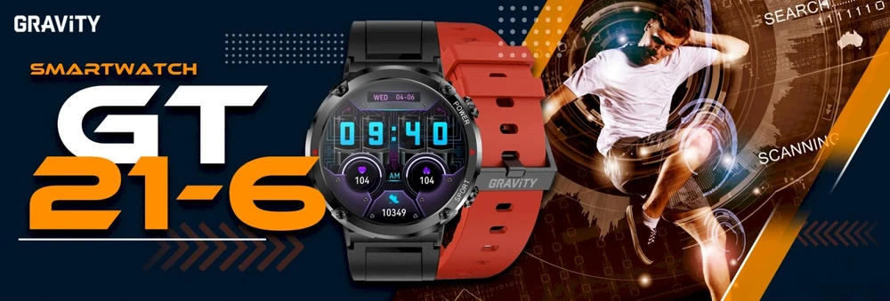 Išmanusis laikrodis MĘSKI GRAVITY GT21-6 - BLUETOOTH CALL, DODATKOWY PASEK (sg025f)