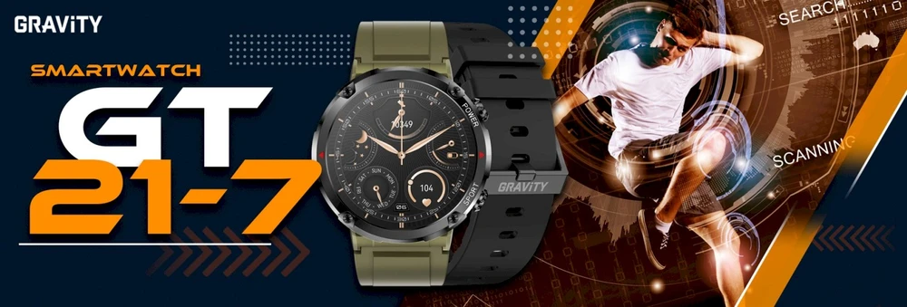 Išmanusis laikrodis MĘSKI GRAVITY GT21-7 - BLUETOOTH CALL, DODATKOWY PASEK (sg025g)