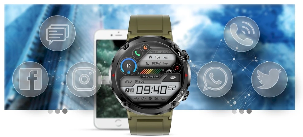 Išmanusis laikrodis MĘSKI GRAVITY GT21-7 - BLUETOOTH CALL, DODATKOWY PASEK (sg025g)