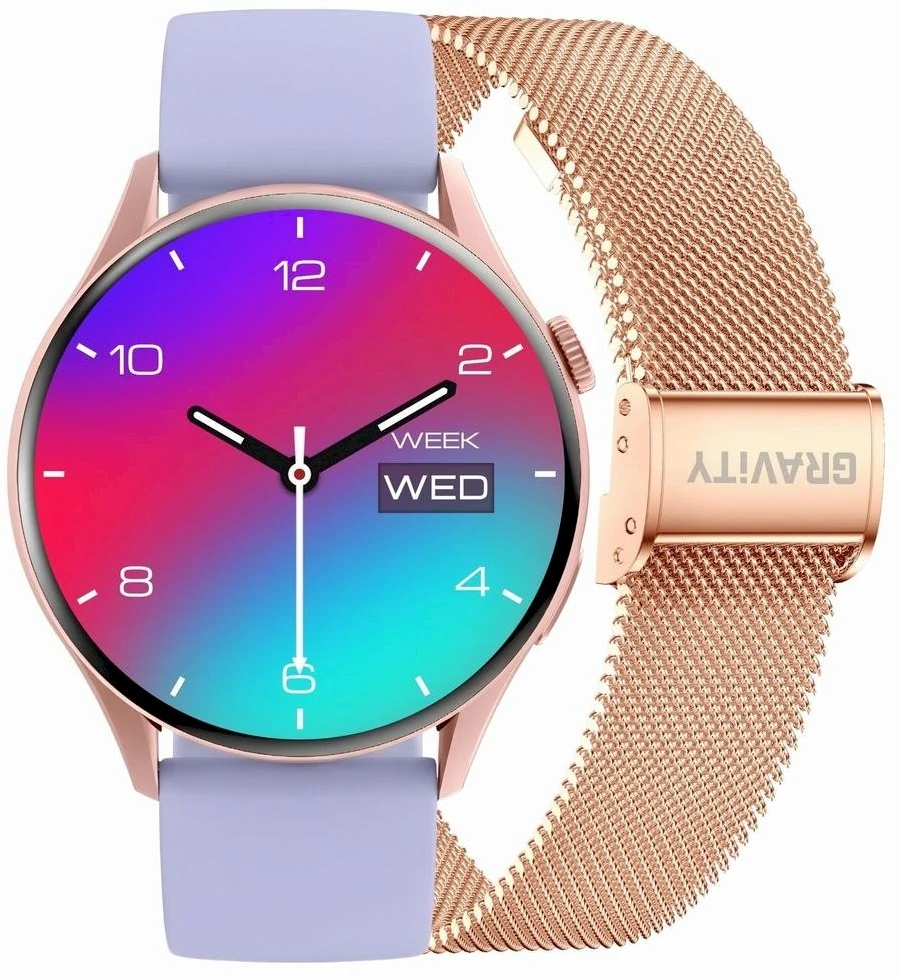 Išmanusis laikrodis DAMSKI GRAVITY GT11-7 - AMOLED, DODATKOWY PASEK (sg044g)