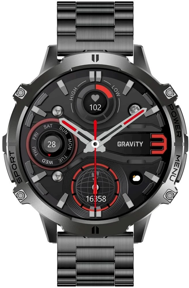 Išmanusis laikrodis MĘSKI GRAVITY GT42-2 - AMOLED, DODATKOWA BRANSOLETA (sg056b)