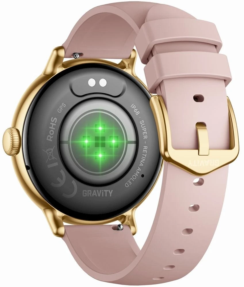Išmanusis laikrodis DAMSKI GRAVITY GT33-1 - AMOLED, DODATKOWY PASEK (sg048a)