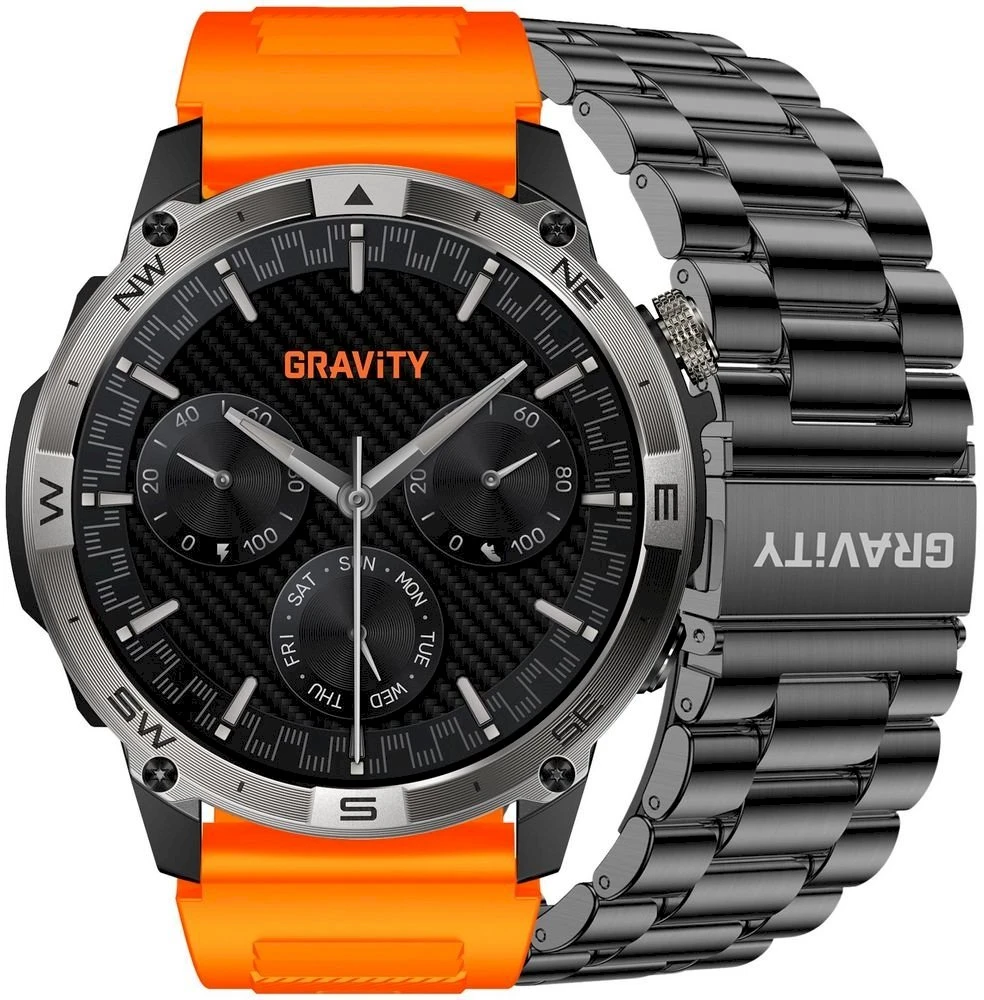 Išmanusis laikrodis MĘSKI GRAVITY GT46-4 - AMOLED, DODATKOWA BRANSOLETA (sg055d)