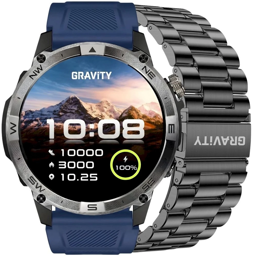 Išmanusis laikrodis MĘSKI GRAVITY GT46-2 - AMOLED, DODATKOWA BRANSOLETA(sg055b)