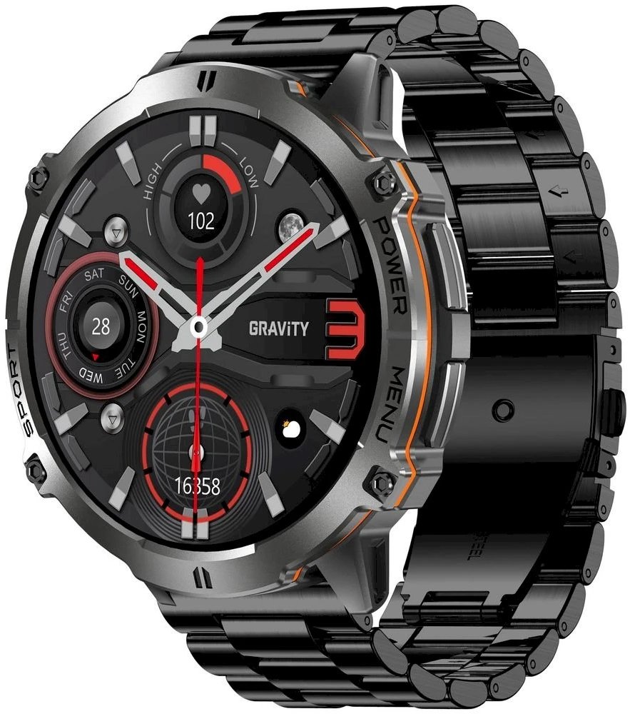 Išmanusis laikrodis MĘSKI GRAVITY GT42-5 - AMOLED, DODATKOWA BRANSOLETA (sg056e)