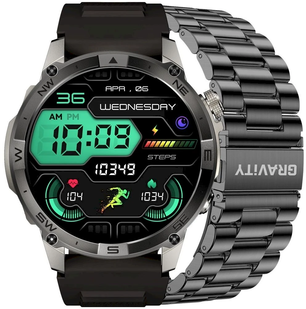 Išmanusis laikrodis MĘSKI GRAVITY GT46-3 - AMOLED, DODATKOWA BRANSOLETA (sg055c)