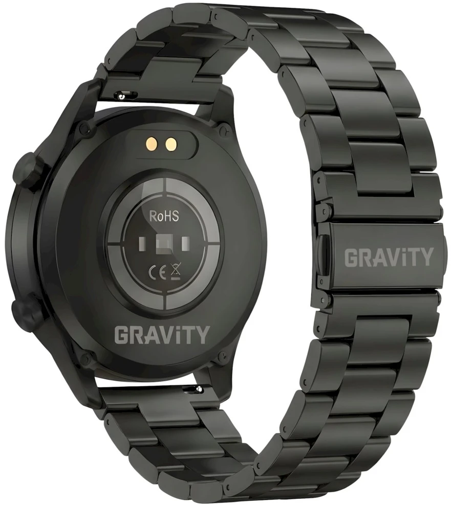 Išmanusis laikrodis Gravity, juoda apyrankė ir dirželis GT10-1
