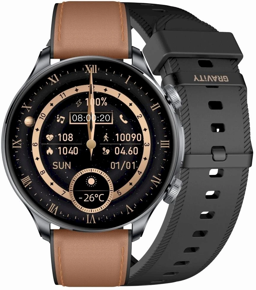 Išmanusis laikrodis MĘSKI GRAVITY GT35-1 - AMOLED, DODATKOWY PASEK (sg049a)