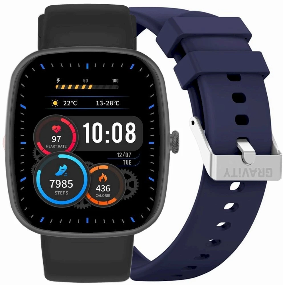 Išmanusis laikrodis UNISEX GRAVITY GT18-9 - ROZMOWY BLUETOOTH, DODATKOWY PASEK (sg036i)