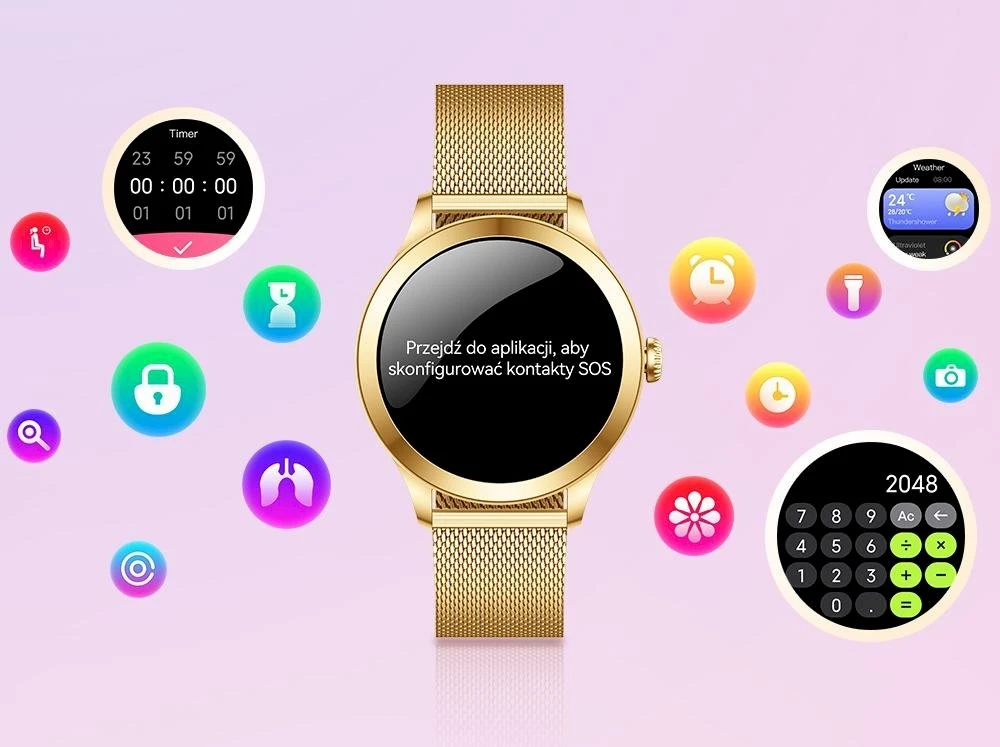Išmanusis laikrodis DAMSKI GRAVITY GT25-1 PRO - AMOLED, DODATKOWY PASEK (sg039a)