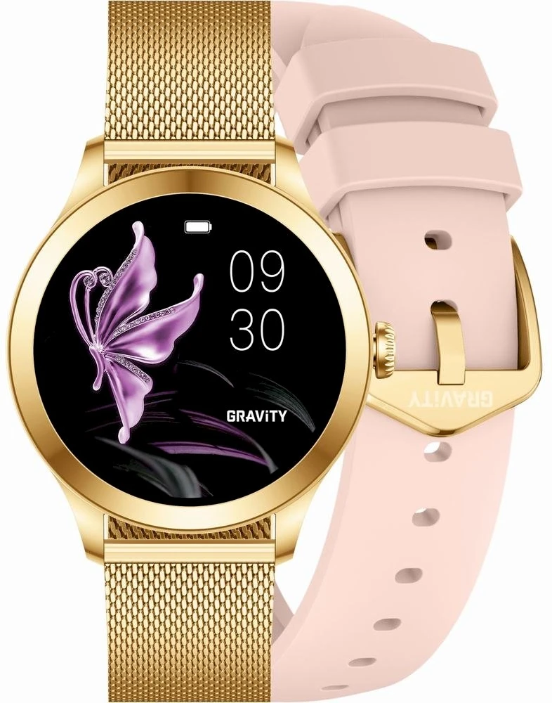 Išmanusis laikrodis DAMSKI GRAVITY GT25-1 PRO - AMOLED, DODATKOWY PASEK (sg039a)