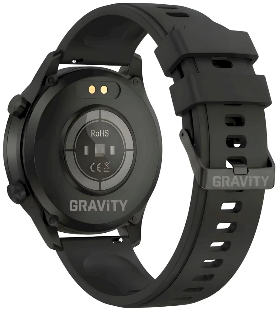 Išmanusis laikrodis Gravity Juodas su 2 dirželiais GT10-3