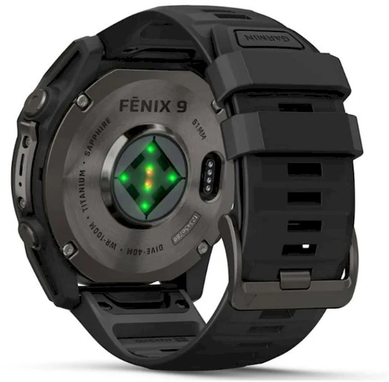 Išmanusis laikrodis Garmin fēnix® 9 – 51mm, Tamsiai pilkas, DLC titanas, su juodu silikoniniu dirželiu | 010-04763-11