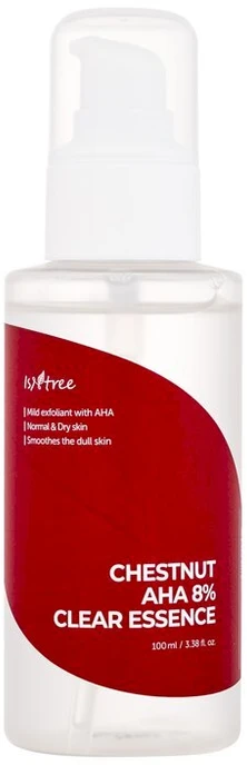 Isntree Chestnut AHA 8% Clear Essence šveičiamoji veido esencija, 100 ml