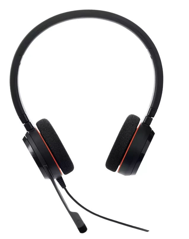 Ausinės JABRA EVOLVE 20 UC Stereo USB su lankeliu ant galvos triukšmo slopinimas USB jungtis su užtildymo mygtuku ir garsumo valdymu ant laido
