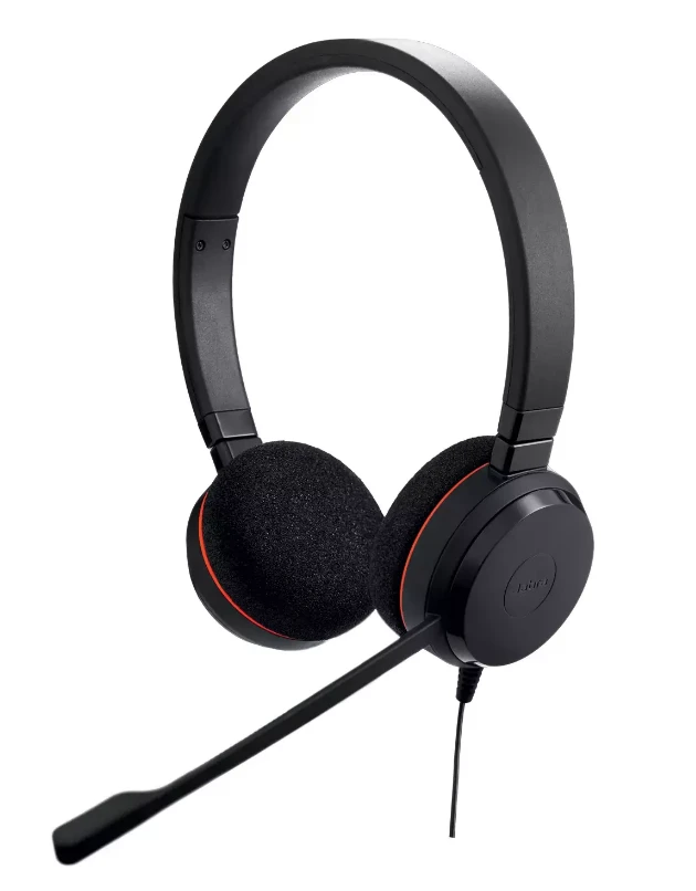 Ausinės JABRA EVOLVE 20 UC Stereo USB su lankeliu ant galvos triukšmo slopinimas USB jungtis su užtildymo mygtuku ir garsumo valdymu ant laido