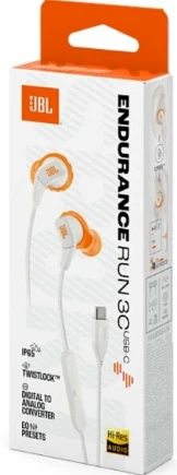 Ausinės Harman JBL Endurance Run 3 su laidu, USB-C In-Ear, Baltas