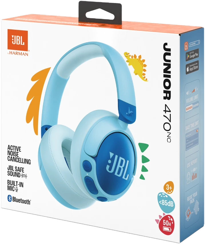 JBL JR470NC Bluetooth Belaidės Ant ausų uždedamos Ausinės skirta Kids Mėlyna EU