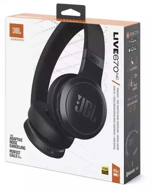 JBL Live 670NC belaidės ausinės, Juodos spalvos