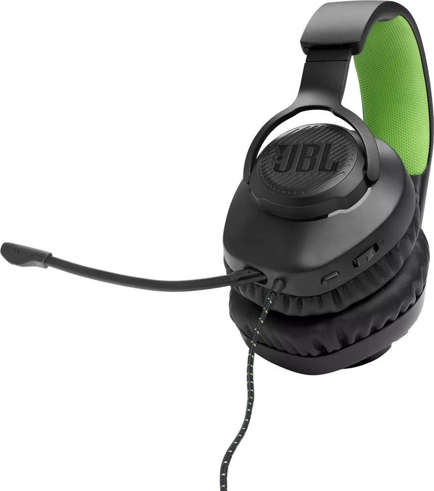 JBL Quantum 100X žaidimų ausinės, Juodos/Žalios spalvos