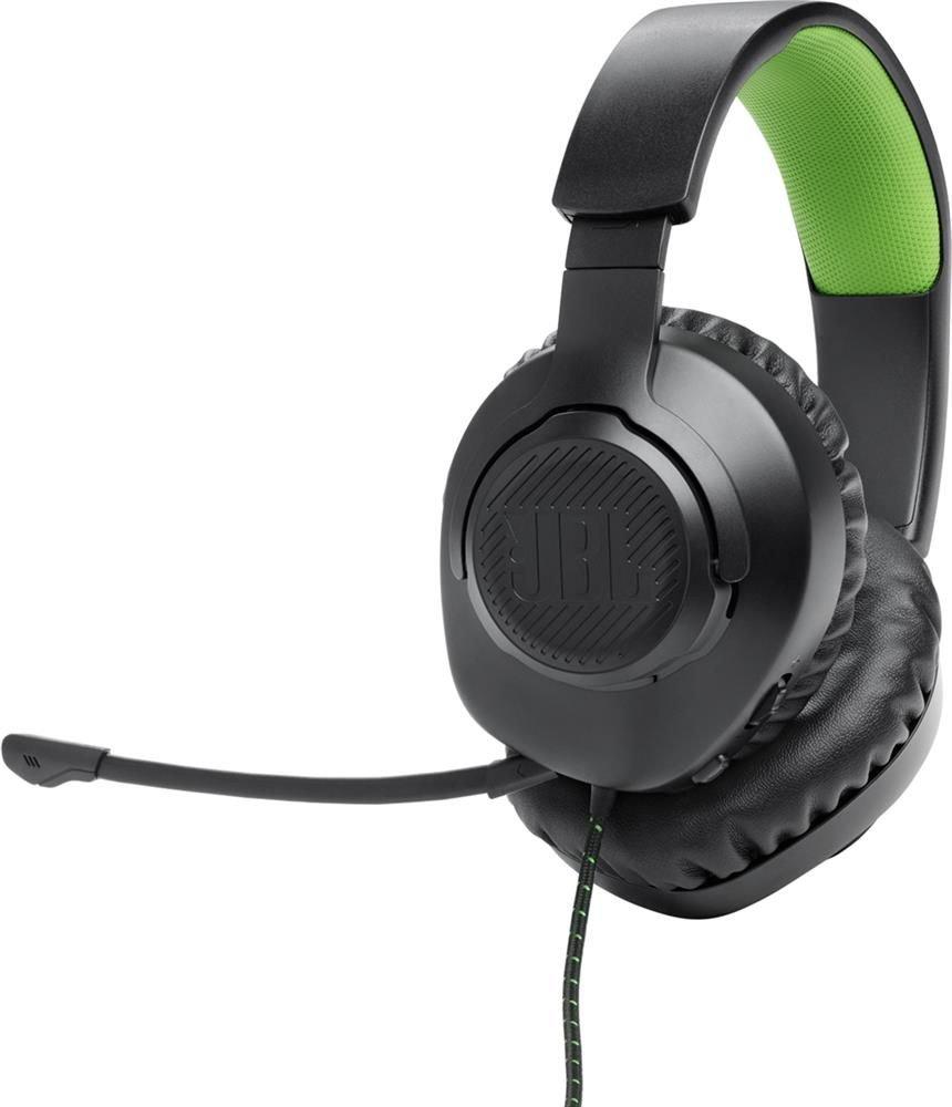 JBL Quantum 100X žaidimų ausinės, Juodos/Žalios spalvos