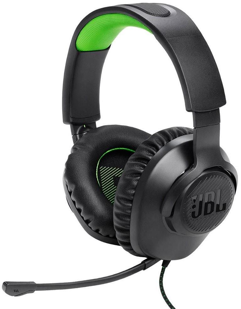 JBL Quantum 100X žaidimų ausinės, Juodos/Žalios spalvos