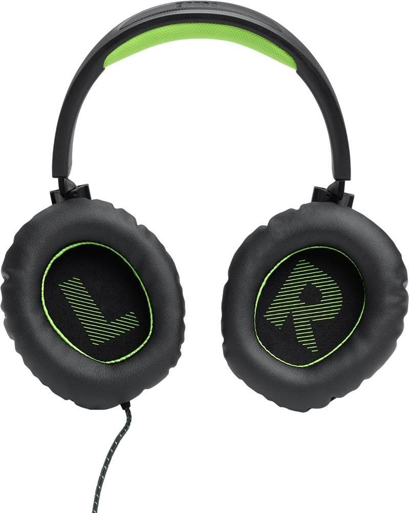 JBL Quantum 100X žaidimų ausinės, Juodos/Žalios spalvos